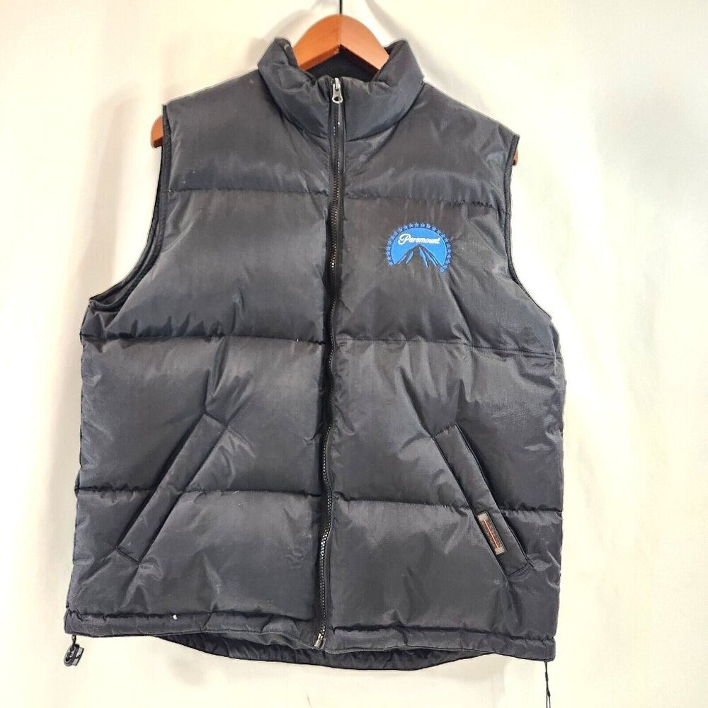 Paramount Pictures Branded Puffer Vest Western Concepts Mens Size Medium Black
